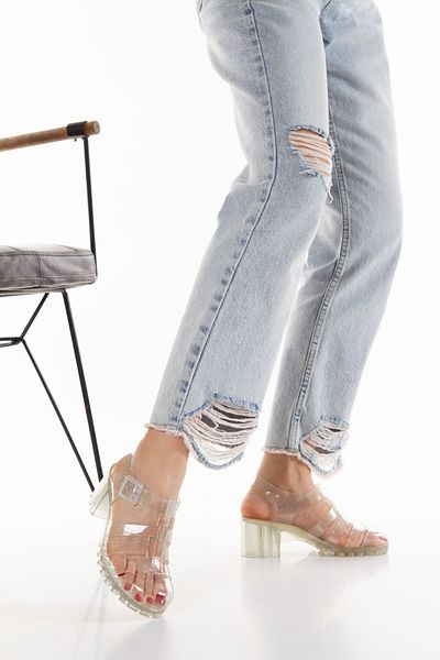 Sea&Blue Transparent Glitter Women's Jelly Sandals