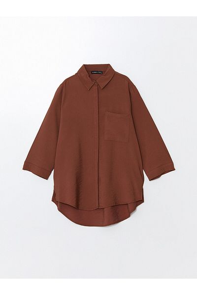LC Waikiki Damen-Shirt – einfarbig, lange Ärmel, LCW