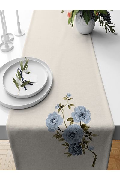 Bertille Home Flower Series 140x40 Cm Digital Printed Runner