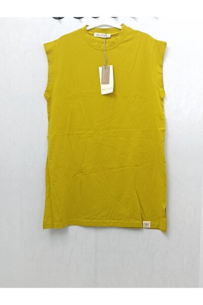 Soul Kadın Bisiklet Yaka Organik Pamuk Sıfır Kol Içlik Yağ Yeşili 30725