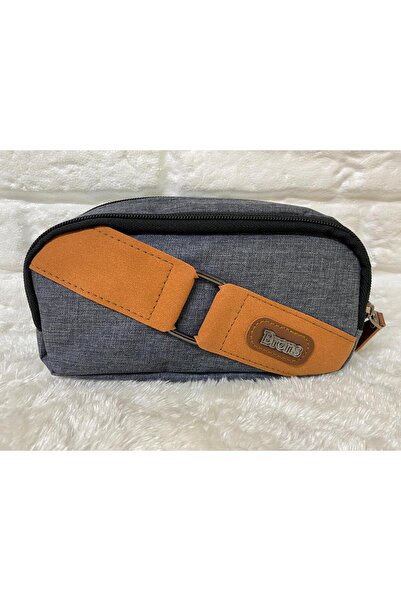 Brons Geantă creion din denim cu cataramă dublă