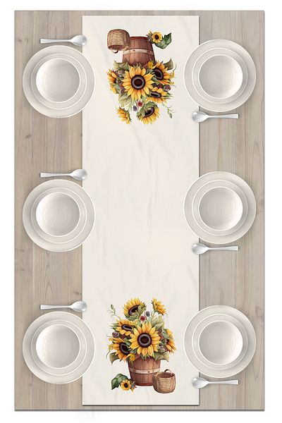 Bertille Home Flower Series 140x40 Cm Digital Printed Runner