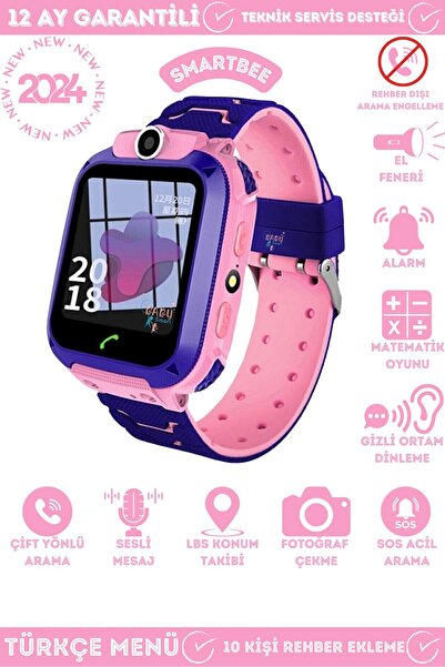 SmartBee Q12 Akıllı Çocuk Takip Saati, Sim Kartlı Arama, Kameralı, S.O.S ve G...