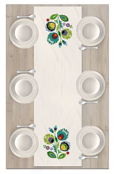 Bertille Home Flower Series 140x40 Cm Digital Printed Runner