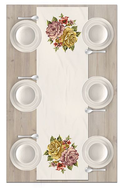 Bertille Home Σειρά λουλουδιών 140x40 cm Digital Printed Runner