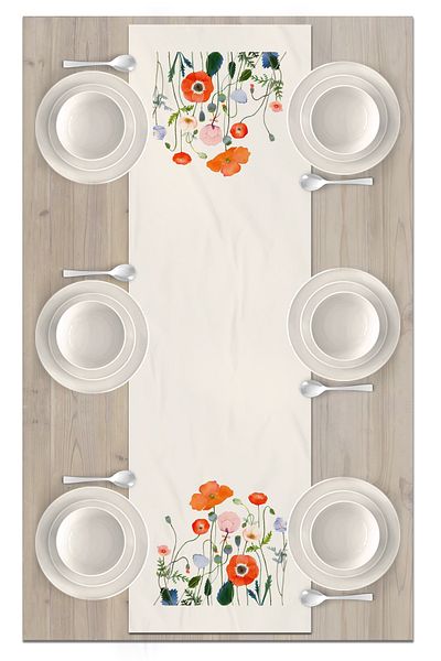 Bertille Home Flower Series 140x40 Cm Digital Printed Runner
