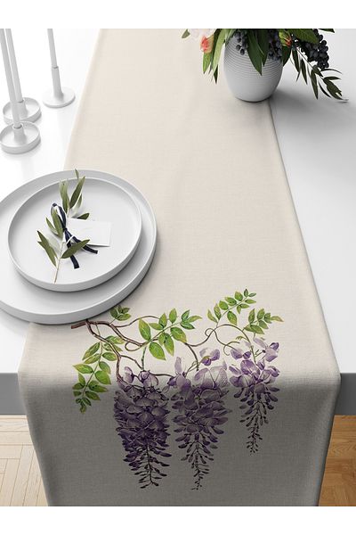 Bertille Home Flower Series 140x40 Cm Digital Printed Runner