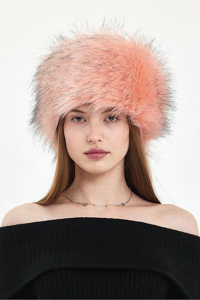 Fluffy Turkey Winter Russian Style Hat - Fluffy Heart / Sunny Fur Pullover (58-60 cm)