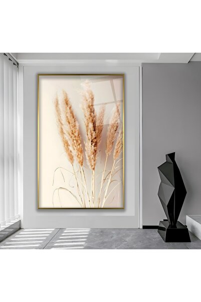 EMYA HOME Wheat Glass Table with Metal Frame
