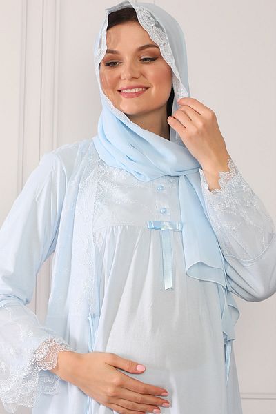 lohusahamile Pregnant Blue Maternity Shawl