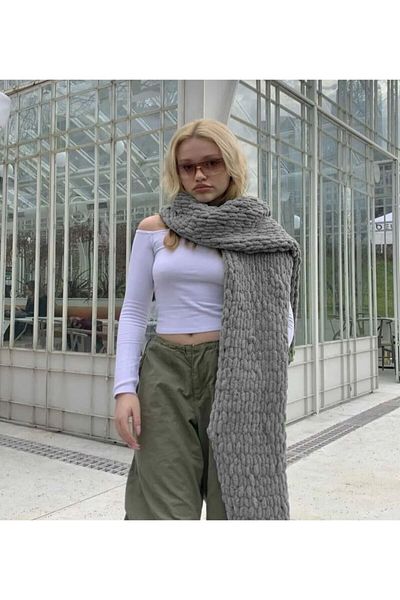 AidaAstrid Puffy Hand Knitted Scarf (60 Different Color Options)