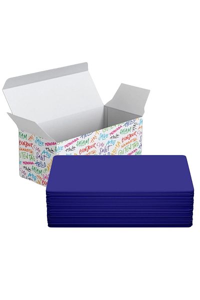Copyder 100 Dark Blue Flash Cards - With Note Box