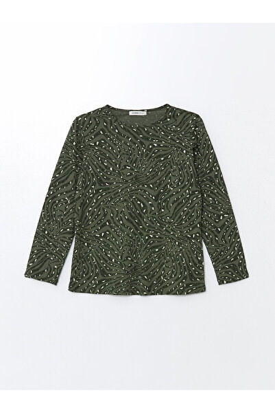 LC Waikiki LCW Long Sleeve Print Crew Neck Women's Blouse