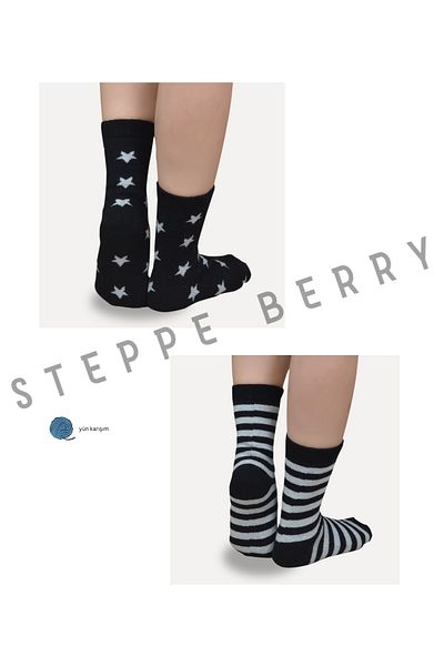 STEPPE BERRY Комплект от 2 вълнени чорапа за жени