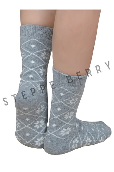 STEPPE BERRY Γυναικείες μάλλινες κάλτσες με σχέδιο χιονιού
