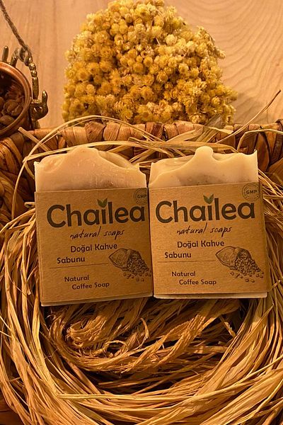 Chailea صابون القهوة الطبيعي الطبيعي المصنوع يدوياً 100 جرام 2 عبوة