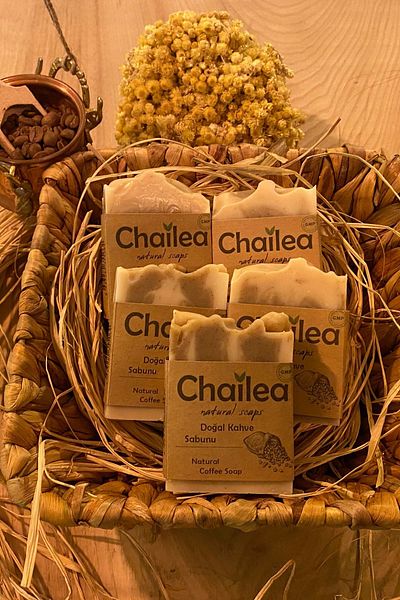 Chailea صابون القهوة الطبيعي الطبيعي المصنوع يدوياً 100 جرام 5 عبوات