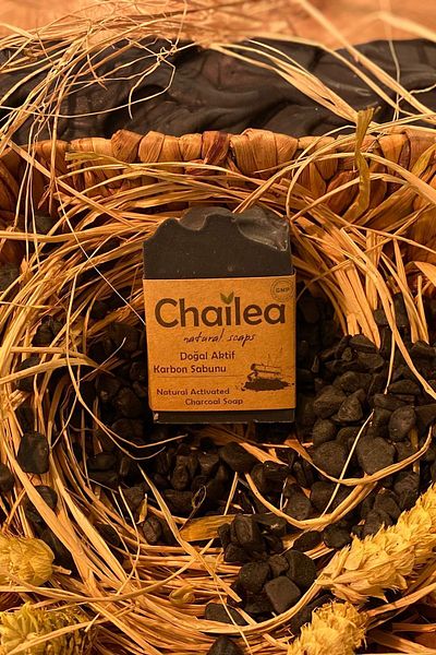Chailea صابون الفحم المنشط الطبيعي المصنوع يدويًا لحب الشباب والبثور 100 جرام