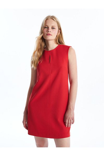 LC Waikiki LCW Women's Plain Crew Neck Dress