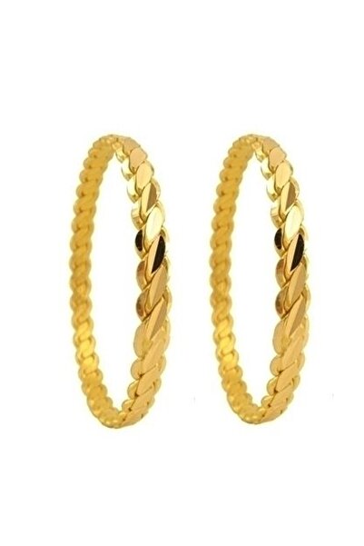 Vipfoni Altın Kaplama 3 Burgulu Adana Burması Çocuk Bilezik 2 Adet