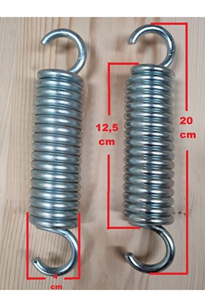Yapa Yavuzpaşalar 7 Mm Çelik 2 Adet Salıncak Yayı - Ekstra Uzun - 17 Boğum - 20 Cm - Galvanizli - Düz Kancalı
