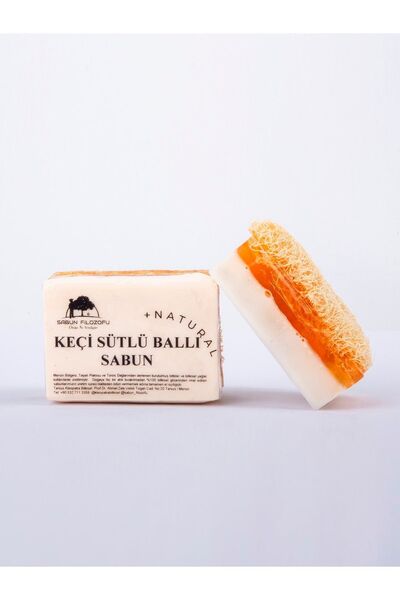 Sabun Filozofu Keçi Sütlü Ballı Sabun 120gr. Ekstra Büyük Boy Kabak Lifli