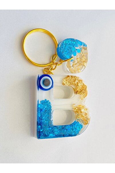 Ustaeller KİŞİYE ÖZEL B HARFİ HEDİYELİK ANAHTARLIK NAZAR BONCUKLU