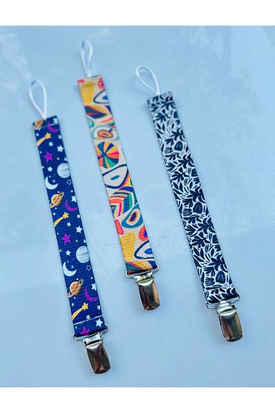BebisStore 3 Pieces Pacifier Strap and Holder Set