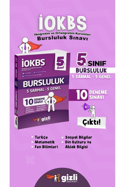 Gizli Yayınları 5. Sınıf Iokbs Bursluluk Deneme Kitabı 5 Sarmal-5 Genel Deneme
