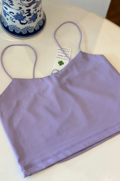 Unique Boutique Lila İp Askı Crop
