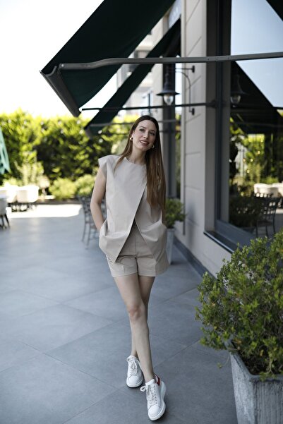 Charm in Urban Bej Anvelop Uzun Yelek