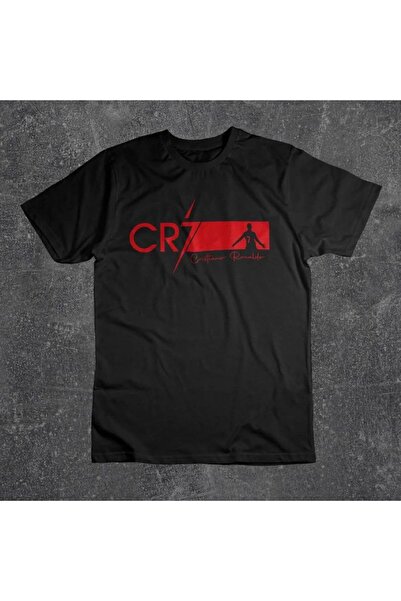 Massgai Tricou unisex oversize din bumbac cu imprimeu Cristiano Ronaldo CR7 7 - Maneca scurta