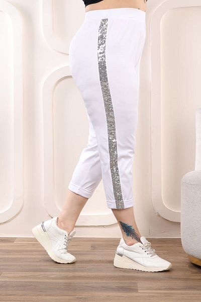 Esina Scuba Fabric Women's Capri Pants - Sequin Diver