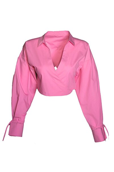 Charm in Urban Pembe Anvelop Crop Gömlek