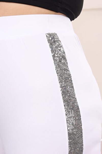 Esina Pantaloni Capri pentru damă Scuba Fabric - Diver cu paiete