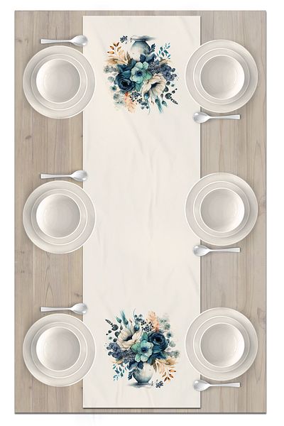 Bertille Home Flower Series 140x40 Cm Digital Printed Runner