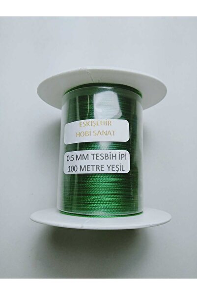Eskişehir hobi sanat Πράσινο κορδόνι χάντρας προσευχής - 0,5 mm, 100 μέτρα