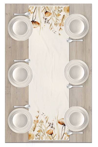 Bertille Home Σειρά λουλουδιών 140x40 cm Digital Printed Runner