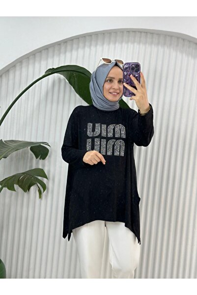 Selma Butik 24277 TAŞ DETAY PENYE SİYAH