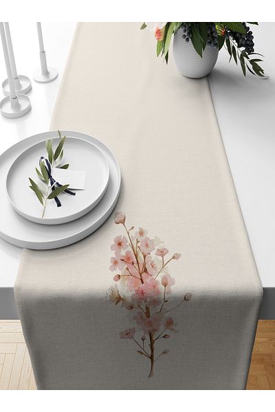 Bertille Home Flower Series 140x40 Cm Digital Printed Runner