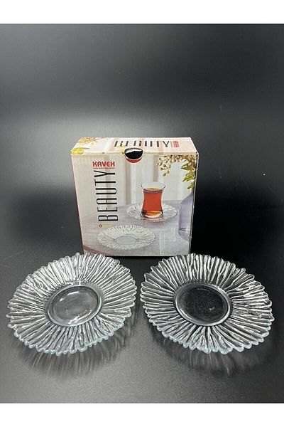 Kaveh glass 6 Pieces Kaveh Brand Imported Product Tea Plate and Bottom