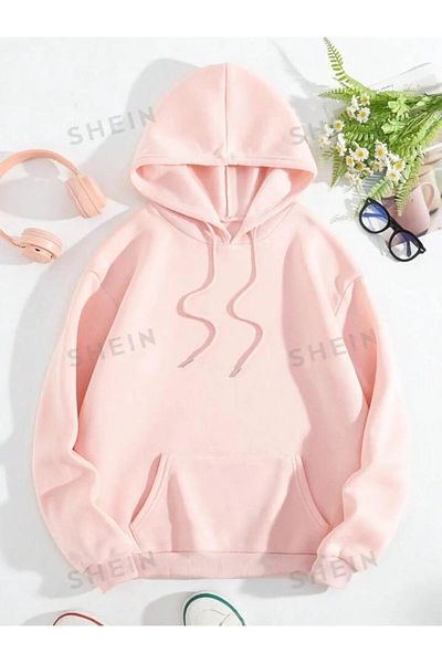 npLStore Зимен голям детски суитшърт - с качулка и шарка на пеперуди и цветя
