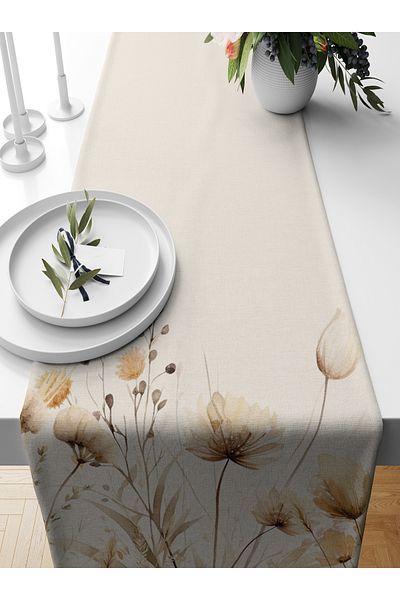 Bertille Home Flower Series 140x40 Cm Digital Printed Runner