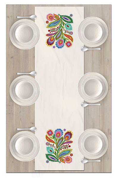Bertille Home Σειρά λουλουδιών 140x40 cm Digital Printed Runner