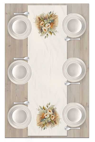 Bertille Home Flower Series 140x40 Cm Digital Printed Runner