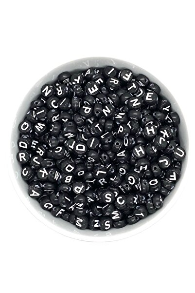 312 KONSEPT Κολιέ βραχιόλι 50 γραμμαρίων με επίπεδες μαύρες χάντρες - 375 τεμ...