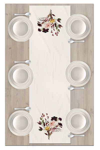 Bertille Home Flower Series 140x40 Cm Digital Printed Runner
