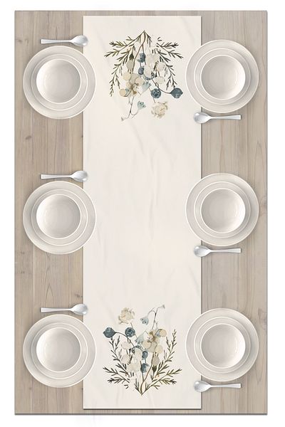 Bertille Home Flower Series 140x40 Cm Digital Printed Runner