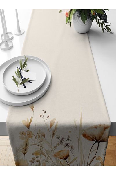 Bertille Home Σειρά λουλουδιών 140x40 cm Digital Printed Runner