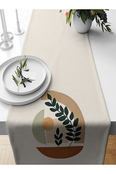 Bertille Home Series 140x40 Cm Digital Printed Minimalist Runner